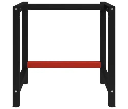 Darba Galda Rāmis, Metāls, 80X57X79 Cm, Melns Un Sarkans Vidaxl