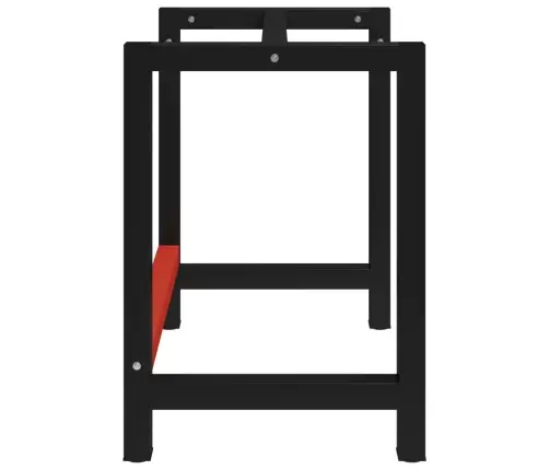 Darba Galda Rāmis, Metāls, 80X57X79 Cm, Melns Un Sarkans Vidaxl