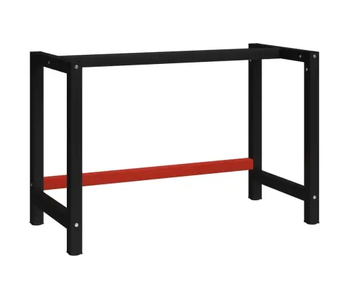 Darba Galda Rāmis, Metāls, 120X57X79 Cm, Melns Un Sarkans Vidaxl