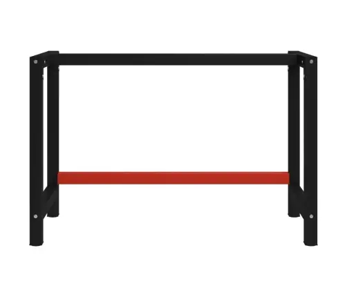 Darba Galda Rāmis, Metāls, 120X57X79 Cm, Melns Un Sarkans Vidaxl