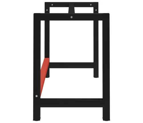 Darba Galda Rāmis, Metāls, 120X57X79 Cm, Melns Un Sarkans Vidaxl