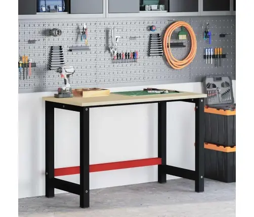 Darba Galda Rāmis, Metāls, 120X57X79 Cm, Melns Un Sarkans Vidaxl