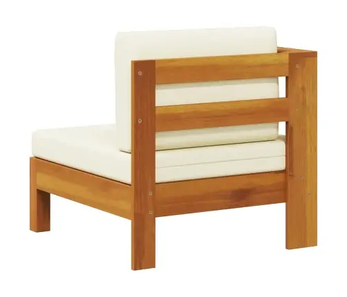 Vidējais Dīvāns Ar 1 Roku Balstu, Krēmbalts, Akācijas Koks Vidaxl