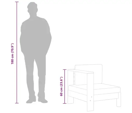 Vidējais Dīvāns Ar 1 Roku Balstu, Krēmbalts, Akācijas Koks Vidaxl