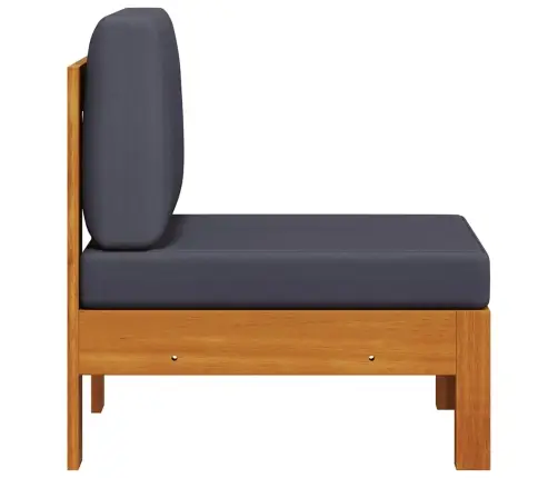 Vidējais Dīvāns, Tumši Pelēki Spilveni, Akācijas Masīvkoks Vidaxl