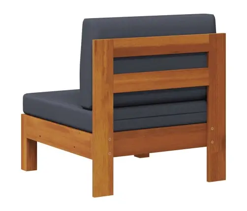 Vidējais Dīvāns, Tumši Pelēki Spilveni, Akācijas Masīvkoks Vidaxl