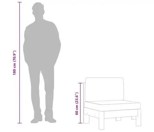 Vidējais Dīvāns, Tumši Pelēki Spilveni, Akācijas Masīvkoks Vidaxl