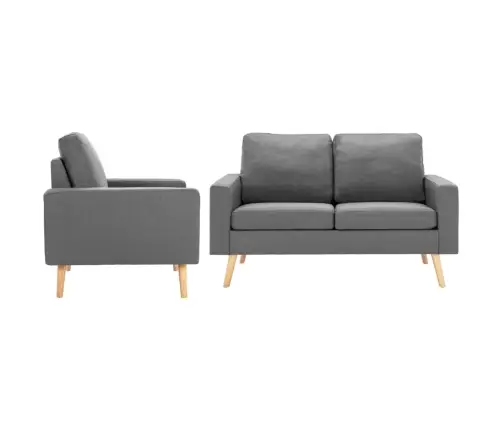 Divdaļīgs Dīvānu Komplekts, Gaiši Pelēks Audums Vidaxl Divdaļīgs Dīvānu Komplekts, Gaiši Pelēks Audums Vidaxl