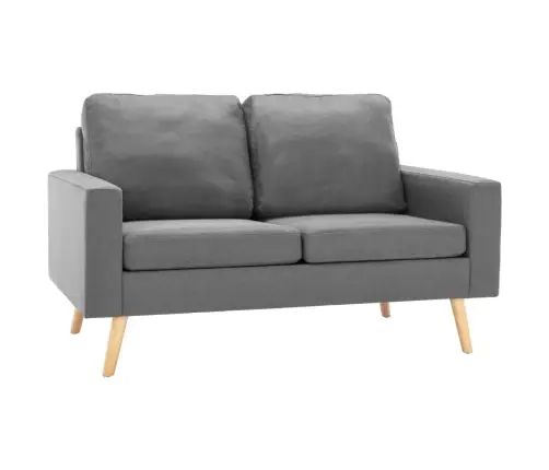 Divdaļīgs Dīvānu Komplekts, Gaiši Pelēks Audums Vidaxl Divdaļīgs Dīvānu Komplekts, Gaiši Pelēks Audums Vidaxl