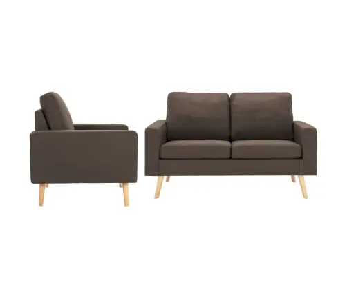 Sofos Komplektas, 3 Dalių, Rudas, Audinys (288695+288705)