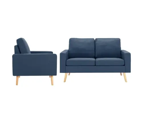 Divdaļīgs Dīvānu Komplekts, Zils Audums Vidaxl