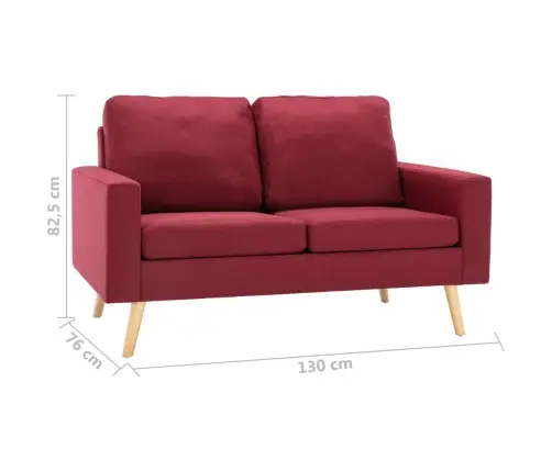 2-Osaline Diivanikomplekt, Kangas, Veinipunane