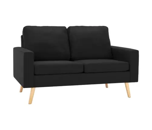 Divdaļīgs Dīvānu Komplekts, Melns Audums Vidaxl Divdaļīgs Dīvānu Komplekts, Melns Audums Vidaxl