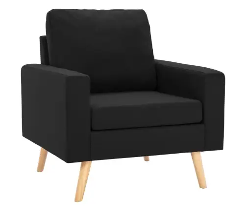 Divdaļīgs Dīvānu Komplekts, Melns Audums Vidaxl Divdaļīgs Dīvānu Komplekts, Melns Audums Vidaxl