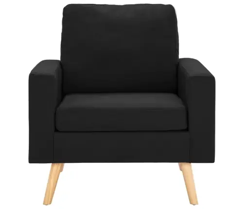 Divdaļīgs Dīvānu Komplekts, Melns Audums Vidaxl Divdaļīgs Dīvānu Komplekts, Melns Audums Vidaxl