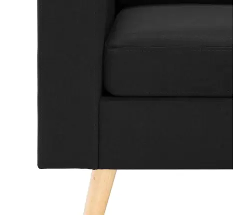 Divdaļīgs Dīvānu Komplekts, Melns Audums Vidaxl Divdaļīgs Dīvānu Komplekts, Melns Audums Vidaxl