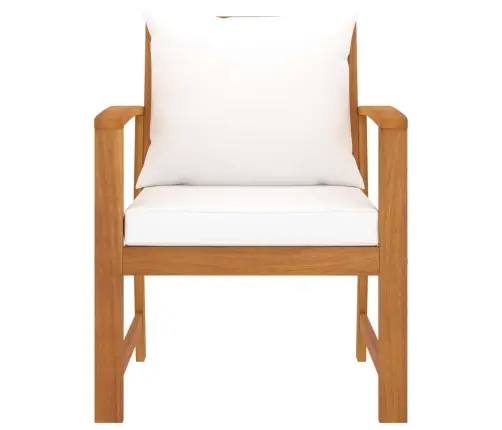 Dārza Krēsli Ar Krēmkrāsas Matračiem, 2 Gab., Akācijas Koks Vidaxl