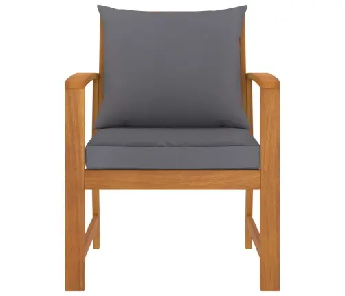 Dārza Krēsli Ar Tumši Pelēkiem Matračiem, 2 Gab., Akācija Vidaxl