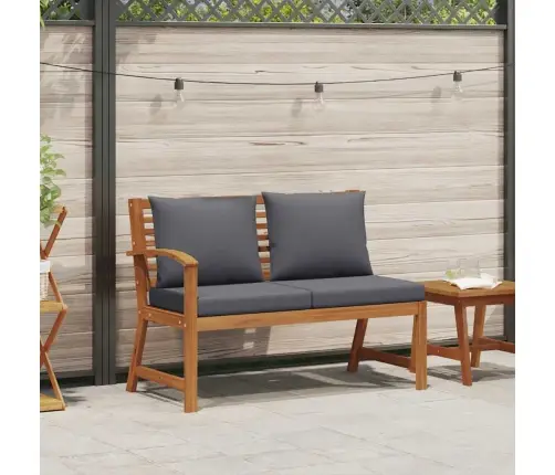 Dārza Sols, 114,5 Cm, Pelēki Spilveni, Akācijas Masīvkoks Vidaxl