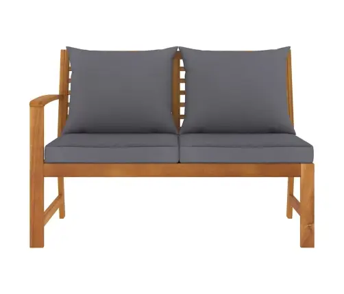 Dārza Sols, 114,5 Cm, Pelēki Spilveni, Akācijas Masīvkoks Vidaxl