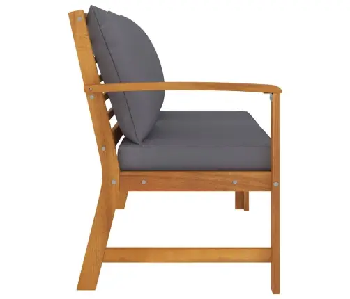 Dārza Sols, 114,5 Cm, Pelēki Spilveni, Akācijas Masīvkoks Vidaxl