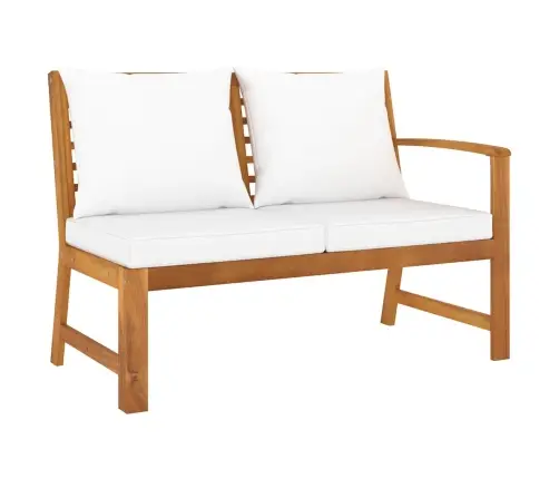 Sodo Suoliukas Su Kreminėmis Pagalvėlėmis, 114,5cm Akacija