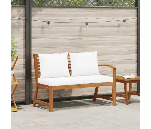 Sodo Suoliukas Su Kreminėmis Pagalvėlėmis, 114,5cm Akacija