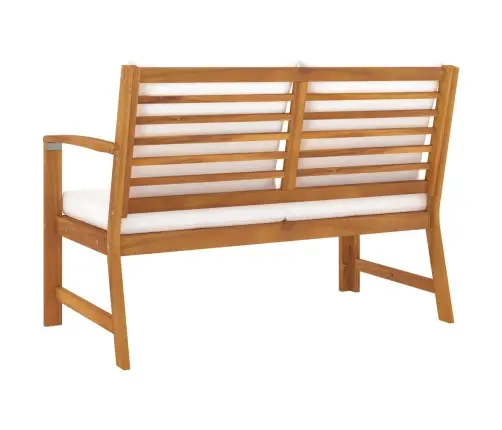 Sodo Suoliukas Su Kreminėmis Pagalvėlėmis, 114,5cm Akacija