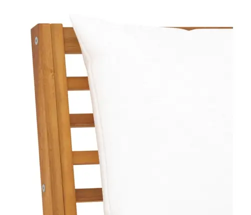 Sodo Suoliukas Su Kreminėmis Pagalvėlėmis, 114,5cm Akacija