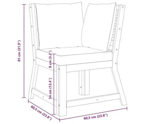 Modulinė Kampinė Sofa Su Tamsiai Pilkomis Pagalvėmis, Akacija