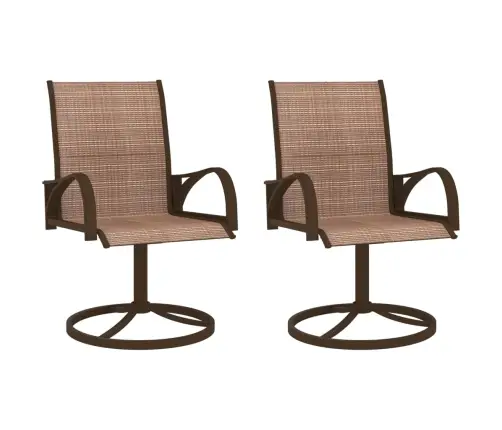 Grozāmi Dārza Krēsli, 2 Gab., Tekstilēns Un Tērauds, Brūni Vidaxl