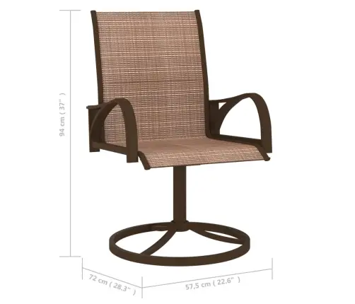 Grozāmi Dārza Krēsli, 2 Gab., Tekstilēns Un Tērauds, Brūni Vidaxl