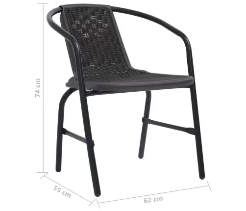 Dārza Krēsli, 2 Gab., Plastmasas Rotangpalma, Tērauds, 110 Kg Vidaxl Dārza Krēsli, 2 Gab., Plastmasas Rotangpalma, Tērauds, 110 Kg Vidaxl