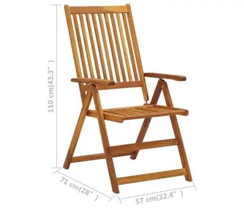 Atgāžami Dārza Krēsli, 3 Gab., Akācijas Masīvkoks Vidaxl