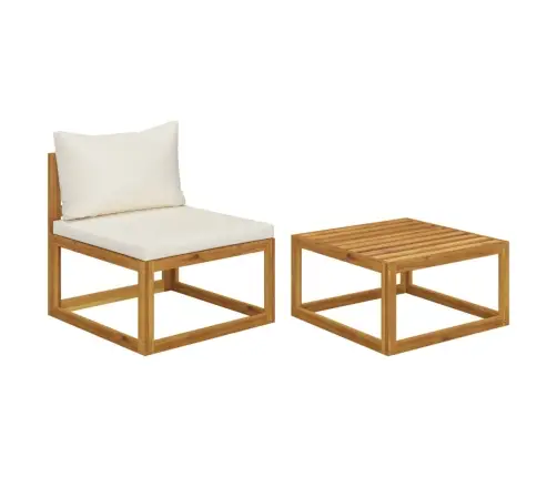 2-Daļīgs Dārza Dīvāna Komplekts Ar Spilveniem, Akācija Vidaxl