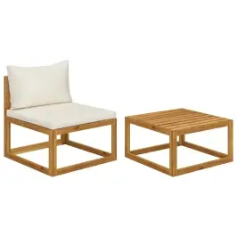 2-Daļīgs Dārza Dīvāna Komplekts Ar Spilveniem, Akācija Vidaxl