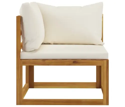 Sektsiooniline Nurgadiivan Kreemjasvalge Padjaga, Akaatsiapuit