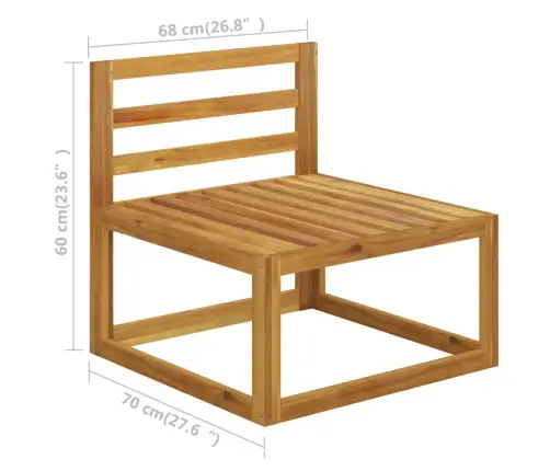 Modulinė Vidurinė Sofos Dalis Su Pilka Pagalvėle, Akacija