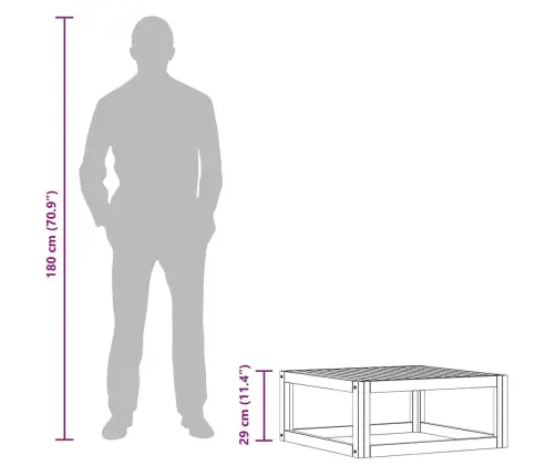 Kohvilaud 68X68X29 cm Toekast Akaatsiapuidust