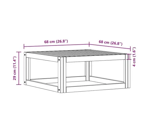 Kohvilaud 68X68X29 cm Toekast Akaatsiapuidust