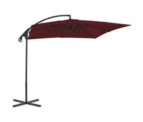 Gembinis Sodo Skėtis Su Plieniniu Stulpu, Vyno, 250X250Cm