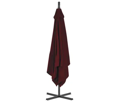 Gembinis Sodo Skėtis Su Plieniniu Stulpu, Vyno, 250X250Cm
