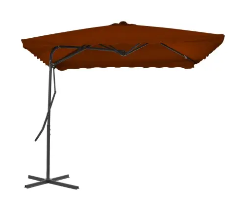 Sodo Skėtis Su Plieniniu Stulpu, Terakota, 250X250X230Cm