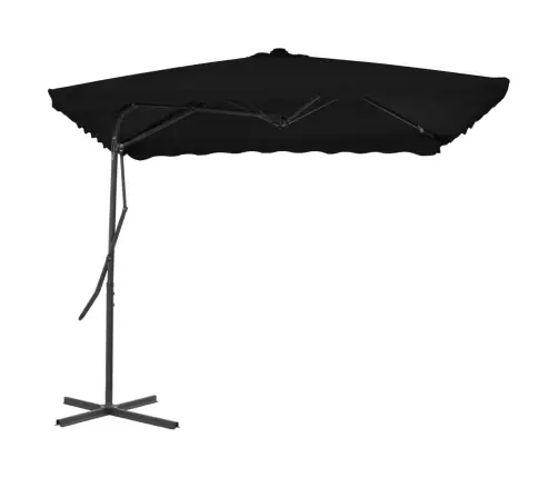 Sodo Skėtis Su Plieniniu Stulpu, Juodos Spalvos, 250X250X230Cm Sodo Skėtis Su Plieniniu Stulpu, Juodos Spalvos, 250X250X230Cm