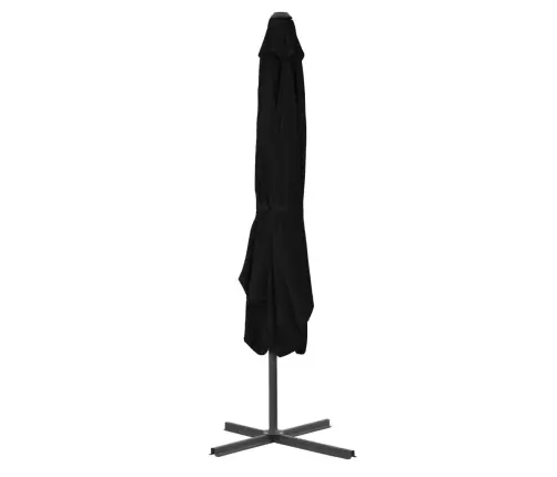 Sodo Skėtis Su Plieniniu Stulpu, Juodos Spalvos, 250X250X230Cm Sodo Skėtis Su Plieniniu Stulpu, Juodos Spalvos, 250X250X230Cm