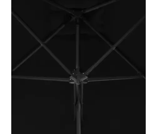 Sodo Skėtis Su Plieniniu Stulpu, Juodos Spalvos, 250X250X230Cm Sodo Skėtis Su Plieniniu Stulpu, Juodos Spalvos, 250X250X230Cm
