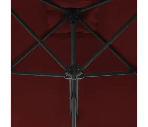Dārza Saulessargs Ar Tērauda Kātu, 300X230 Cm, Vīnsarkans Vidaxl