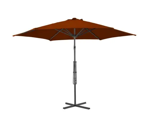 Sodo Skėtis Su Plieniniu Stulpu, Terakota Spalvos, 300X230Cm Sodo Skėtis Su Plieniniu Stulpu, Terakota Spalvos, 300X230Cm