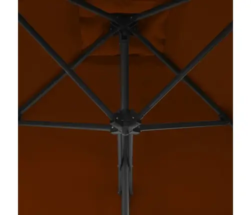 Sodo Skėtis Su Plieniniu Stulpu, Terakota Spalvos, 300X230Cm Sodo Skėtis Su Plieniniu Stulpu, Terakota Spalvos, 300X230Cm