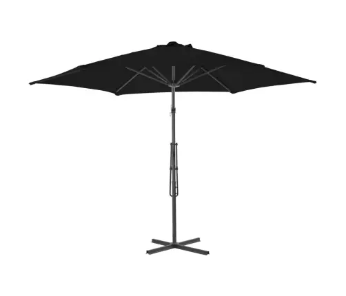 Dārza Saulessargs Ar Tērauda Kātu, 300X230 Cm, Melns Vidaxl